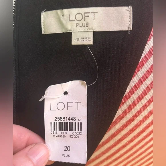 NWT Ann Taylor LOFT Plus Purple Pink Boucle Tweed Sleeveless Shift Dress Size 20 - Picture 9 of 10